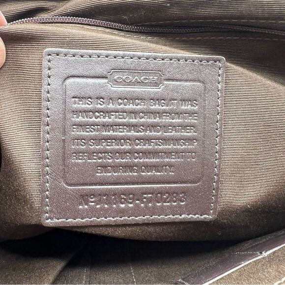 Coach Signature Leather Canvas Jacquard Tan Messenger Bag - Picture 4 of 8